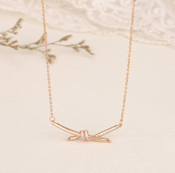 [MonoGleam] Rose Gold Knot Pendant Necklaces