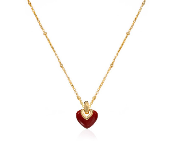 [MonoGleam] Red Heart Titanium Pendant Necklaces
