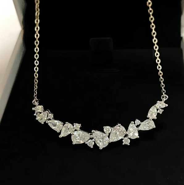 [MonoGleam]Floral Zircon Silver Necklaces