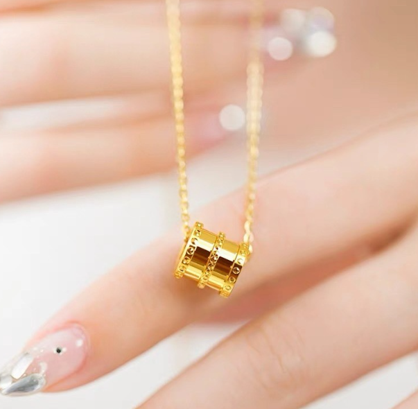 [MonoGleam]Gold Ring Pendant Necklace