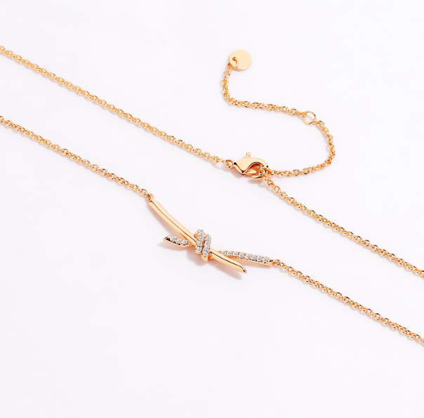 [MonoGleam] Rose Gold Knot Pendant Necklaces
