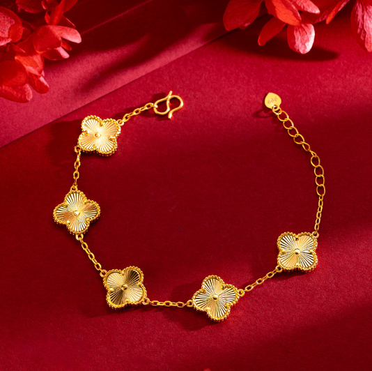 [MonoGleam]Gold-Plated Clover Bracelets