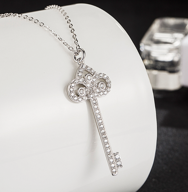 [MonoGleam] Sterling Silver Key Pendant Necklaces